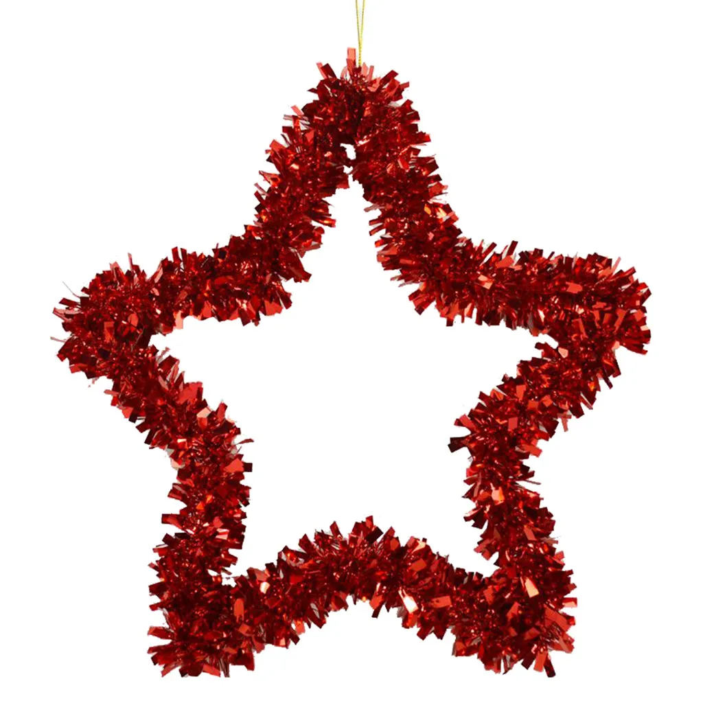 Рождественские украшения, блестящие звезды, мишура-гирлянда, сделай сам, Рождественское украшение, подвесные Подвески 35 см, Navidad, Прямая поставка - Цвет: A