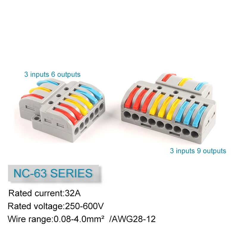 Wire connector terminals Quick Universal Compact Conductor Wiring Connection Splitter SPL Spring Splicing Push-in Terminal Block For Home 222 223 wire connector electrical connectors electrical connector cable connector