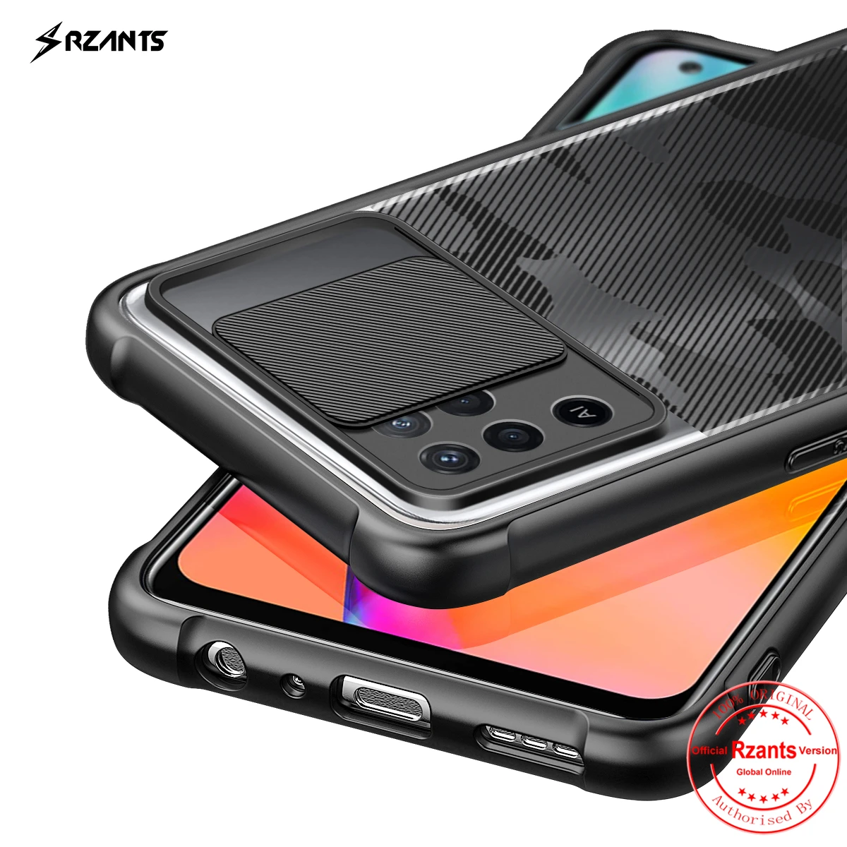 Rzants For OPPO A94 A93 F19 Pro Reno 5F  Reno 5 Lite  Phone Case Soft Camouflage Lens Slim Half Clear Phone Casing