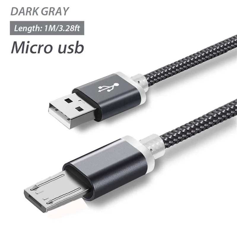 10 мм микро USB кабель для Blackview BV6000/BV5000/BV4000/Geotel G1/AGM X1/DOOGEE S60/S60 Lite/Doogee S30 адаптер кабель для зарядного устройства - Тип штекера: Gray Micro usb cable