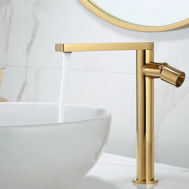 Basin Faucet Gold Bathroom Faucet Single handle Basin Mixer Tap Hot and Cold Water Faucet Brass Basin Faucet Gold Bathroom Faucet Single handle Basin Mixer Tap Hot and Cold Water Faucet Brass Sink Water Crane New Arrivals
