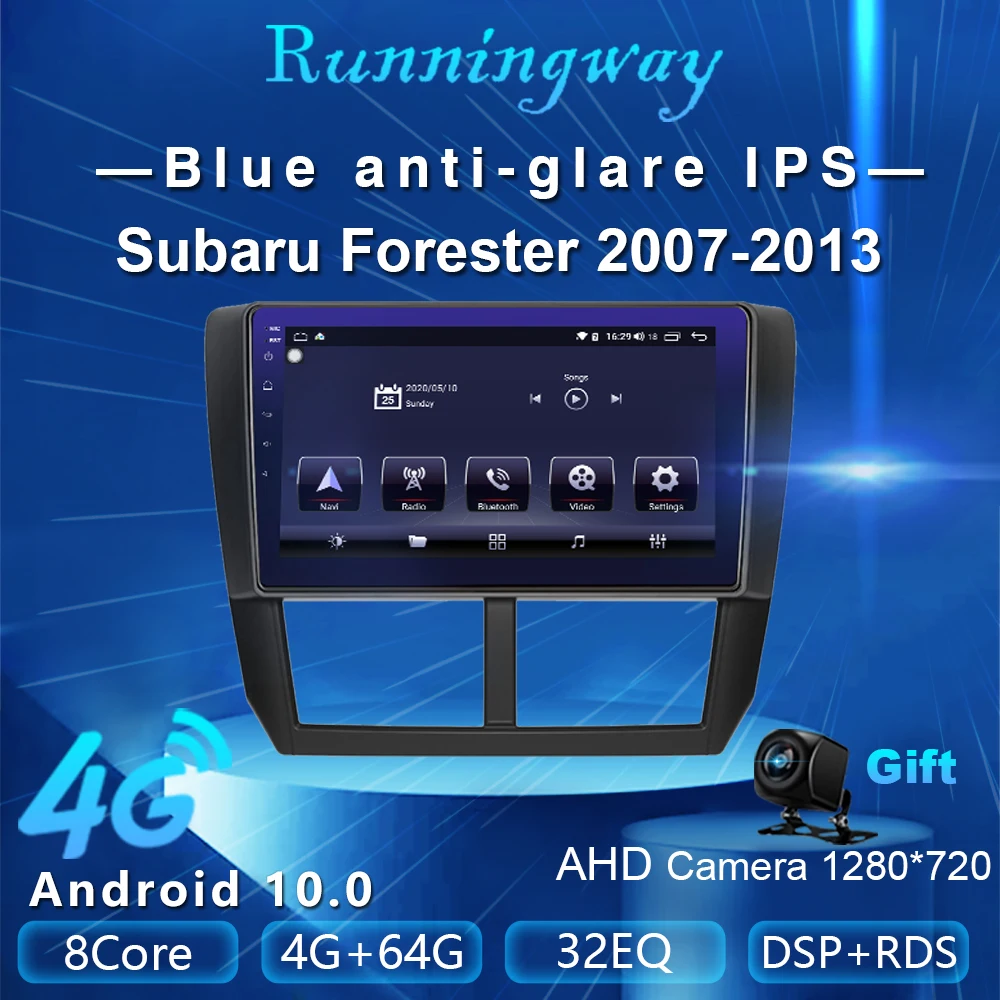 Runningway Android10.0 5G автомобильный DVD для Subaru Forester SH 2007-2013 4G + 64G Автомобильный Радио