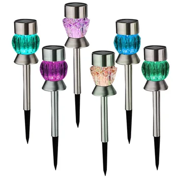 

New Solar Lights Outdoor - Outdoor Garden Lights, Color Changing LED Solar Powered Pathway Lights, Outdoor Landscape Lighting fo