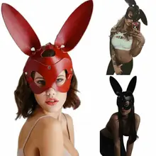 Сексуальная маска кролика Милая футболка на Хэллоуин косплей маскарад длинные уши кроликов Половина маска бандаж вечерние украшение для костюмированного представления