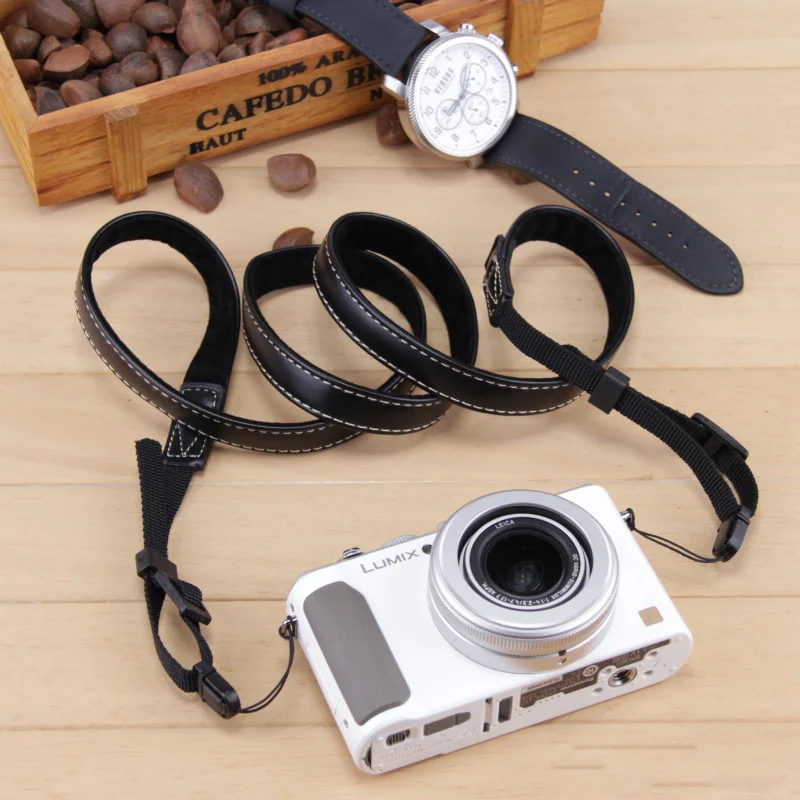 Pu Camera Strap For Panasonic Lumix Tz202 Tz200eb Tz100 Tz220/110 Zs80