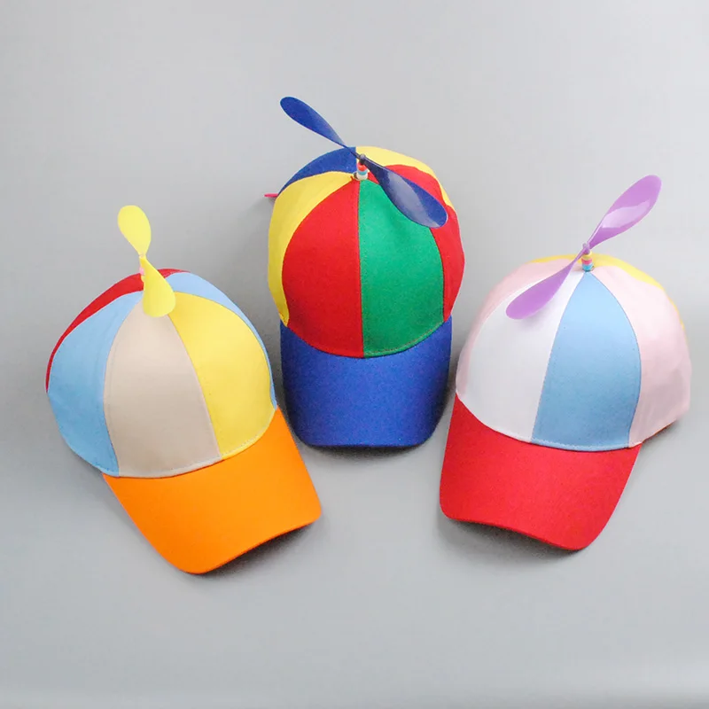 Creative Summer Funny Men Snapback Cap for Parent child Multicolor Propeller Baseball Hat Women Outdoor Hat Detachable 2