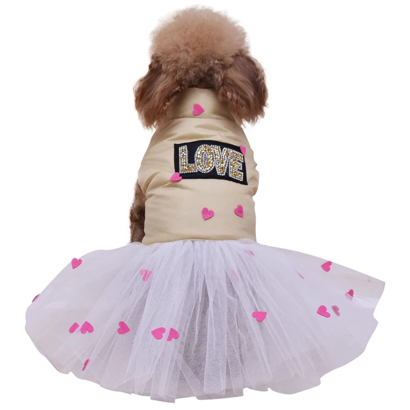 Платье для собак Одежда для собак с надписью «LOVE» одежда для щенков Плотная юбка Модная Джинсовая одежда для домашних животных