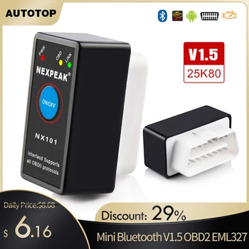 

OBD2 EML327 V1.5 Car Diagnostic Tool Mini Bluetooth Adapter ELM327 OBDII Auto Diagnostic Tool for Android Car Diagnostic Scanner