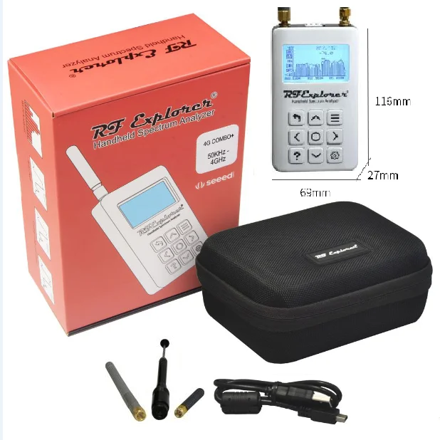 Портативный анализатор спектра RF Explorer 4G Combo Plus от 50 кГц до 4 0 ГГц полный диапазон