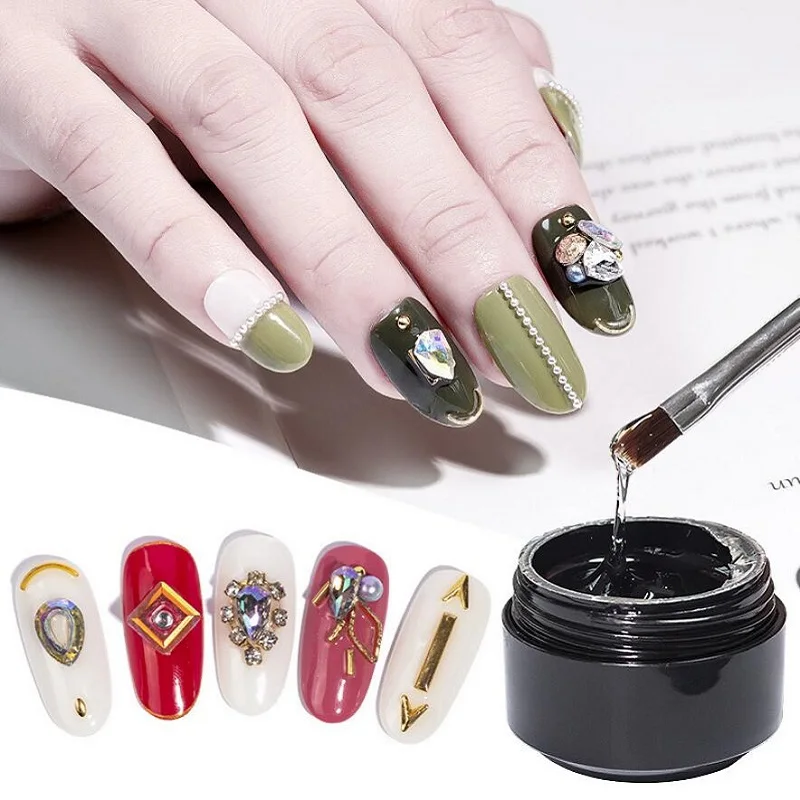 

8ML Super Sticky Adhesive Glue UV Gel 8ml Nail Art Rhinestones Gem Jewelry Decoration Nail Gel Manicure Accessories