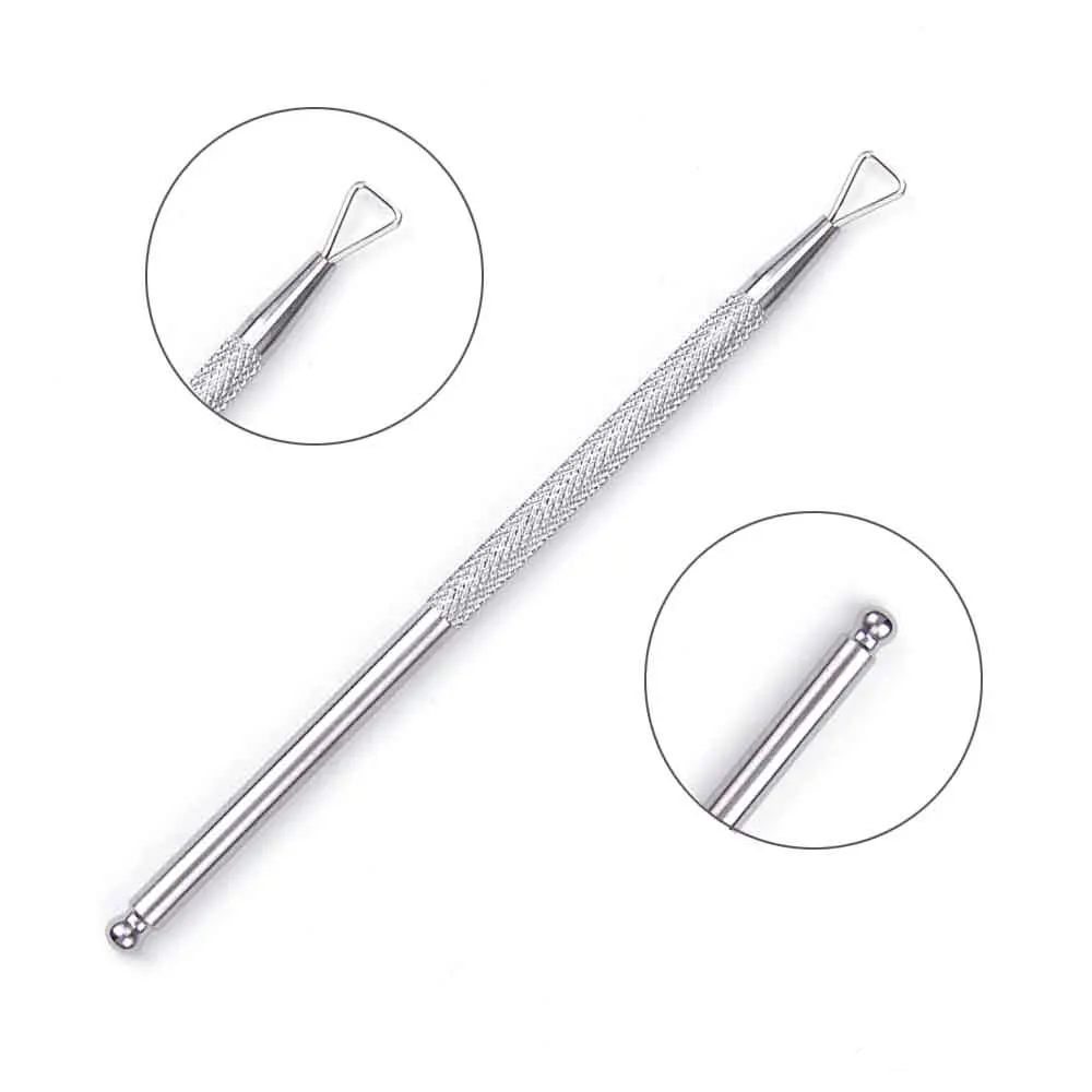 Silver Single-end 1 шт. двойной конец для удаления ногтей толкатель гель лак для ногтей отмершей кожи удаления из нержавеющей стали для маникюр кутикула Толкатель инструмент для ногтей - Цвет: Silver Single-end