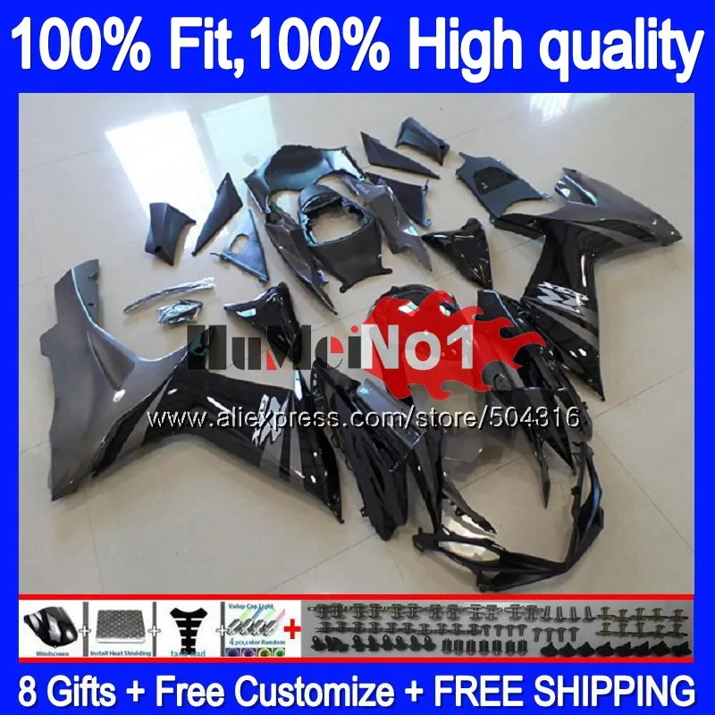 Инъекции для SUZUKI K11 GSXR 750 600 2011 2012 2013 Черный 18MC. 77 GSXR600 GSXR750, возрастом 11, 12, 13, 14, 15, обтекатель