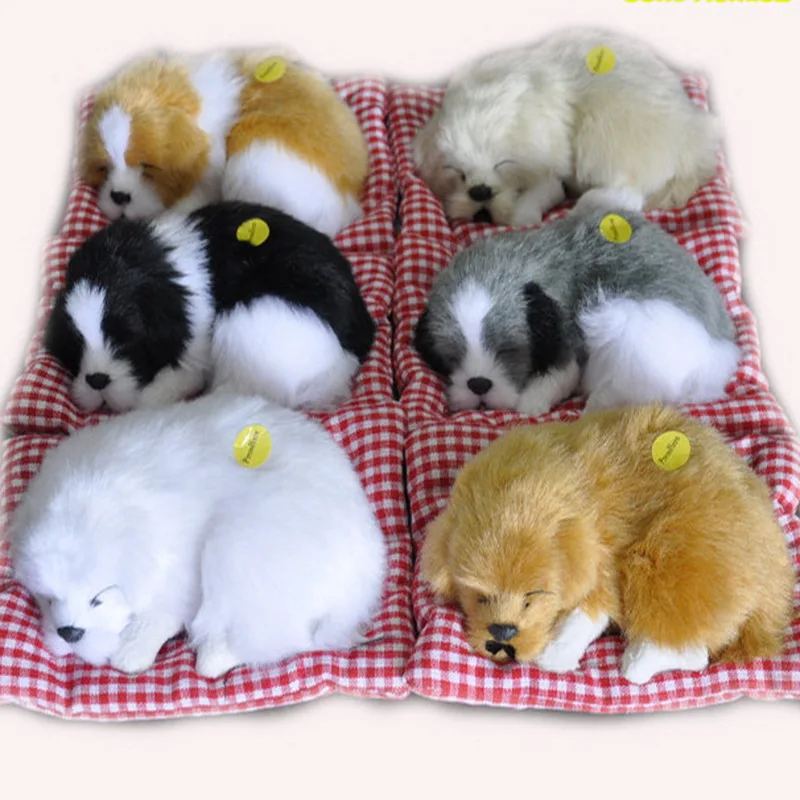 2020 Baby Cute Animal Doll Plush Sleeping Dogs Stuffed Toys with Sound Kids Kawaii Christmas Birthday New Year Gift For Children