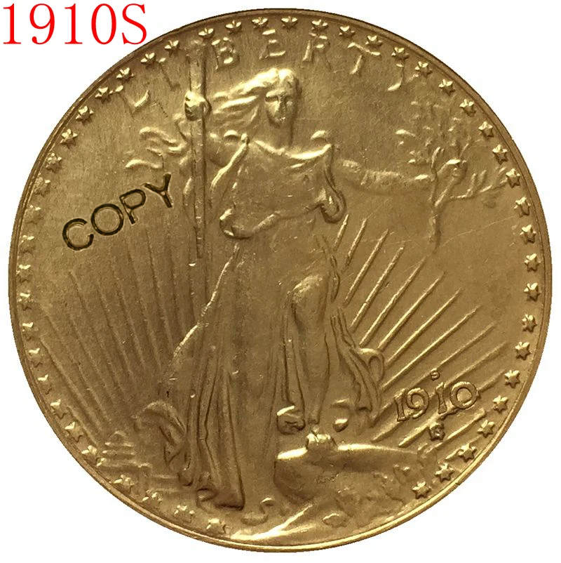 США 1910 S $20 St. Копия монеты с изображением гауденция|Безвалютные монеты| |
