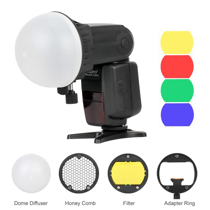 Difusor de Cúpula Bola de Favo de Mel Filtro de Cor Acessórios para Godox Triopo Flash Magnética Grade Yongnuo Velocidadelite Lanterna Kit - Image 5