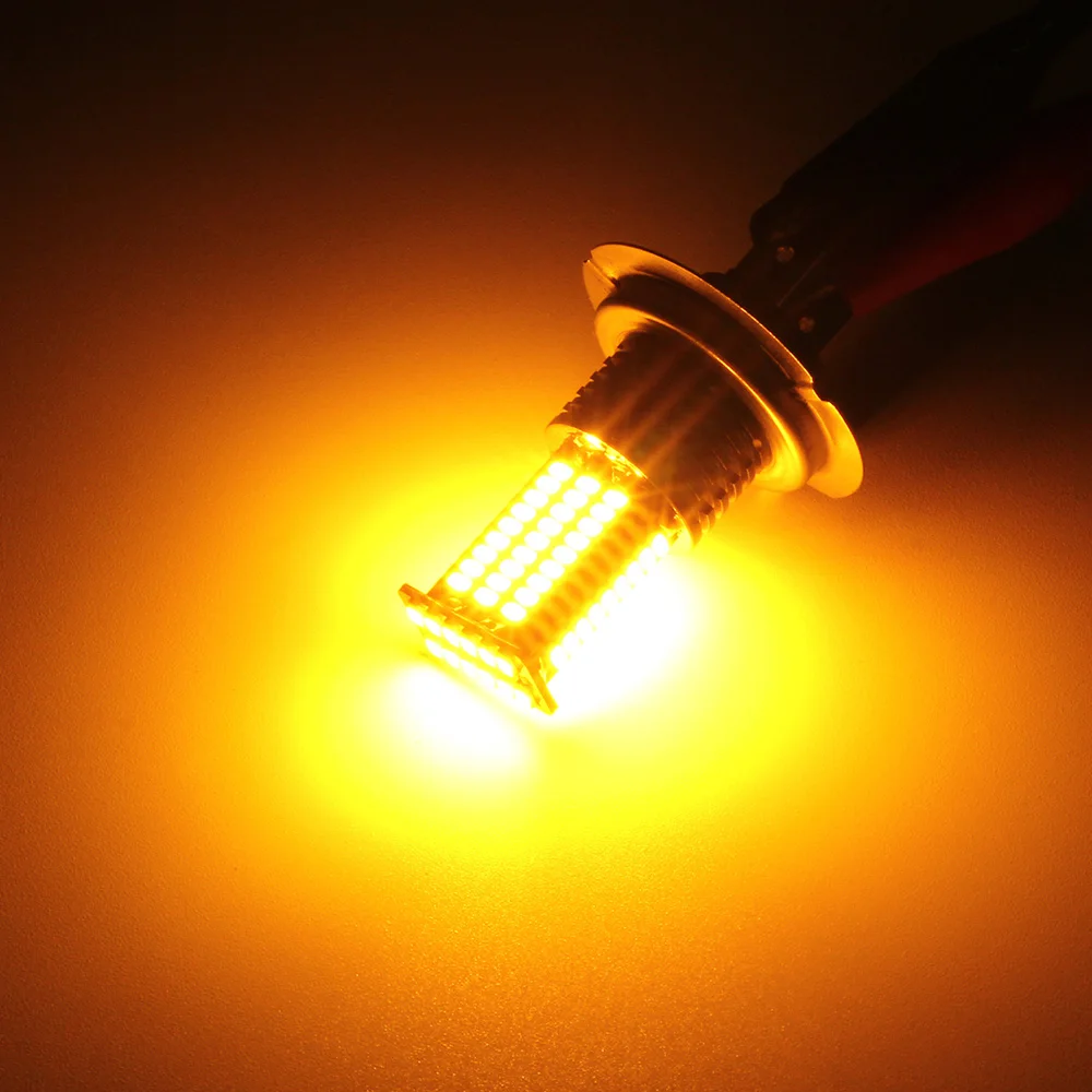 2 шт. H7 светодиодный 3030SMD 3200LM противотуманный светильник, лампы для вождения автомобиля DRL 3000K 12V желтый* Световой поток: 3200LM