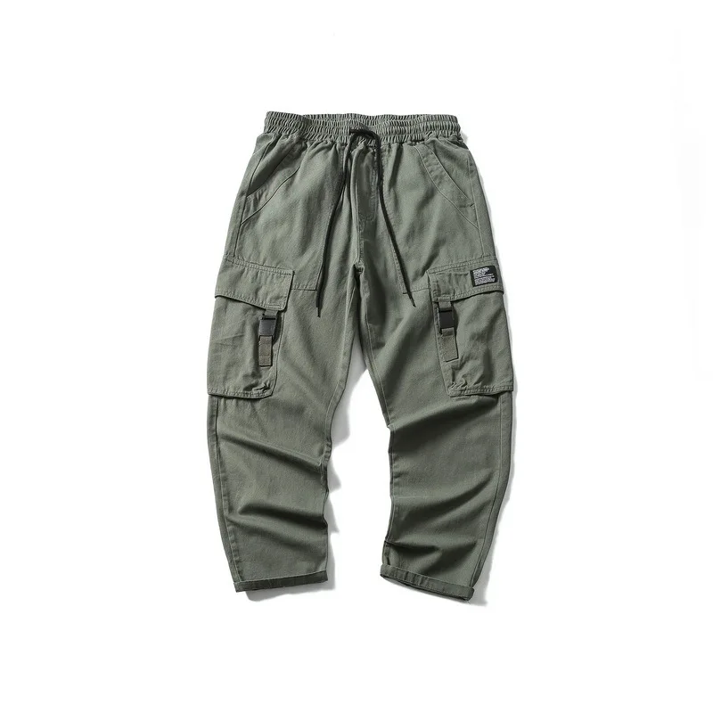19 зимний стиль ретро тренд свободные Гарлем-брюки для мужчин Мульти карман небольшой прямой трубы Комбинезоны для мужчин