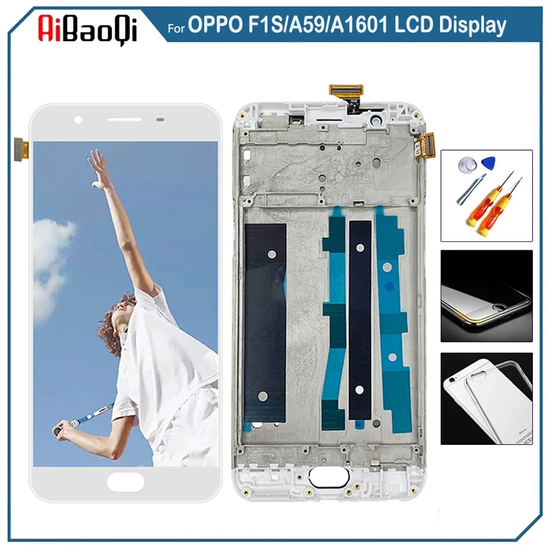 

For OPPO F1s LCD Display Screen Touch Digitizer Assembly For 5.5 inch OPPO A59 A1601 With Frame