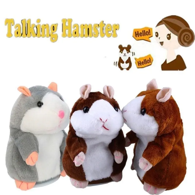 Talking Hamster Plush Toy Kids Speak Talking Sound Record Educational Toy  L&6 