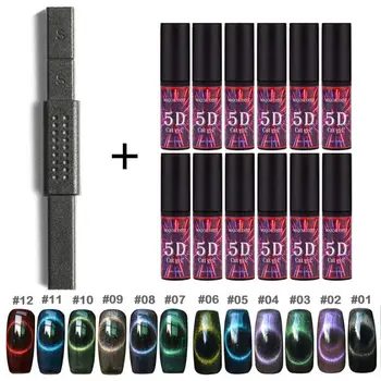 

New Cat Eye Magnet Laser Nail Art Varnish Soak Off 5D Magnetic Cat Eye UV Gel Nail Polish Gem Effect UV Gel Nail Art Lacquer