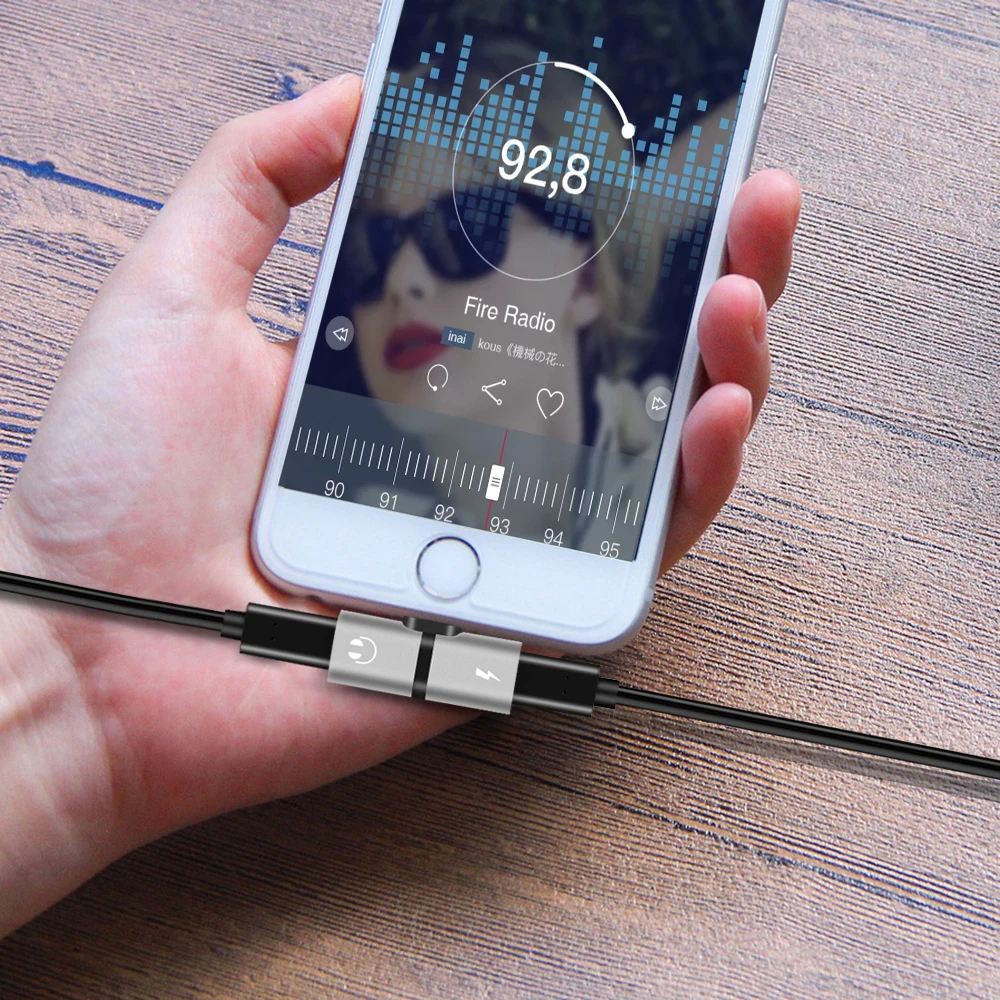 Для зарядного устройства Lightning на 8-контактный Аудио двойной адаптер для iPhone 7 8 Plus X конвертер сплиттер наушников Aux кабель для iOS 10