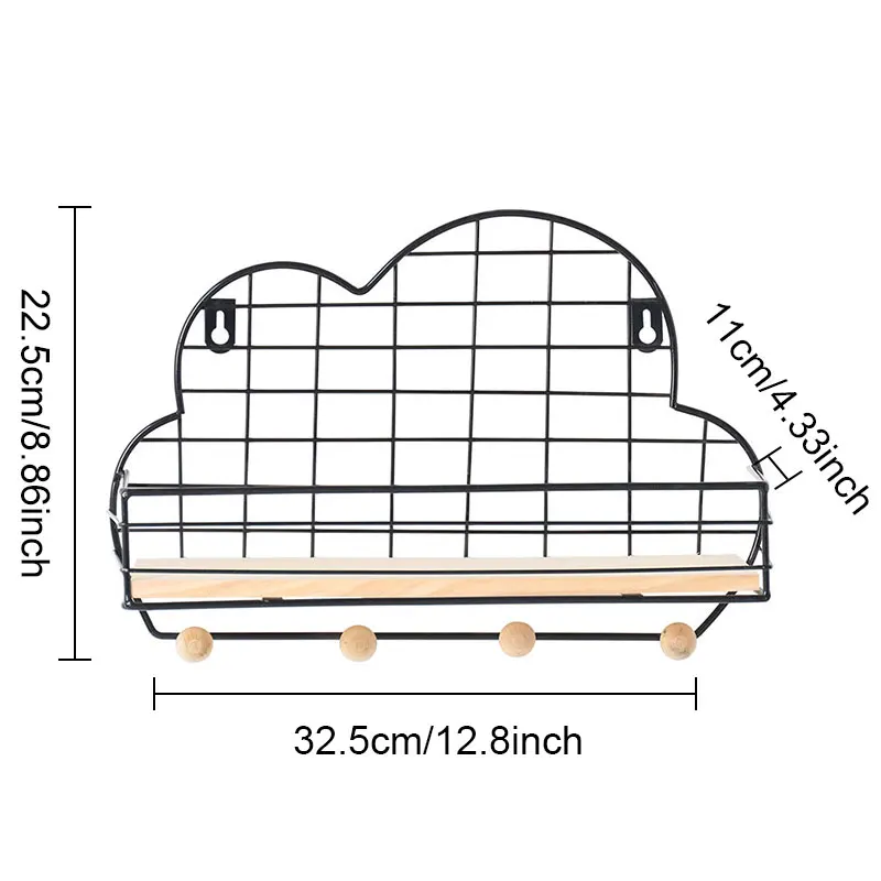 В форме облака, Подвесной Настенный Дисплей, сетка, полка для хранения, железные стеллажи для хранения, органайзер, органайзер, стеллаж, ремесла, домашний декор