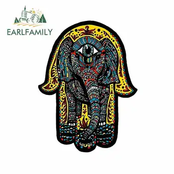 

EARLFAMILY 13cm x 9.9cm For Hand Hamsa Vinyl Material Car Stickers Trunk Decal Vinyl Material Car Styling Occlusion Scratch