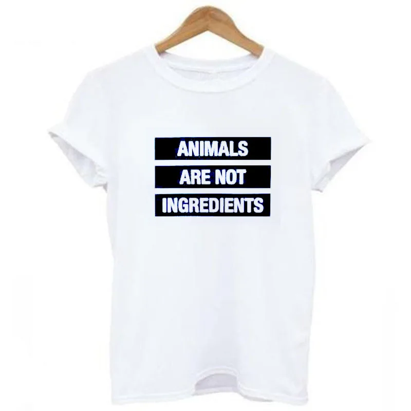 ANIMALS ARE NOT INGREDIENTS Basic Vegan T shirt Woman Tee Shirt Harajuku Tshirt Women's T shirts Casual T-shirts