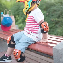 Детская Защитная Шестерня накладки на колени локти баланс автомобиля полный шлем Защитное снаряжение роликовое катание велосипед езда безопасность
