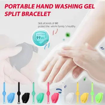 

10mL Silicone Bracelet Wristband Hand Dispenser Wearable Hand Band Wrist Bottle Reusable Hand Sanitizer Disinfectant Sub-packing