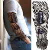 Black Military Maori Totem Temporary Sleeve Tattoos For Men Realistic Fake Full Arm3D Dragon Skull Wolf Lion Robot Tatoos Paste ► Photo 3/6