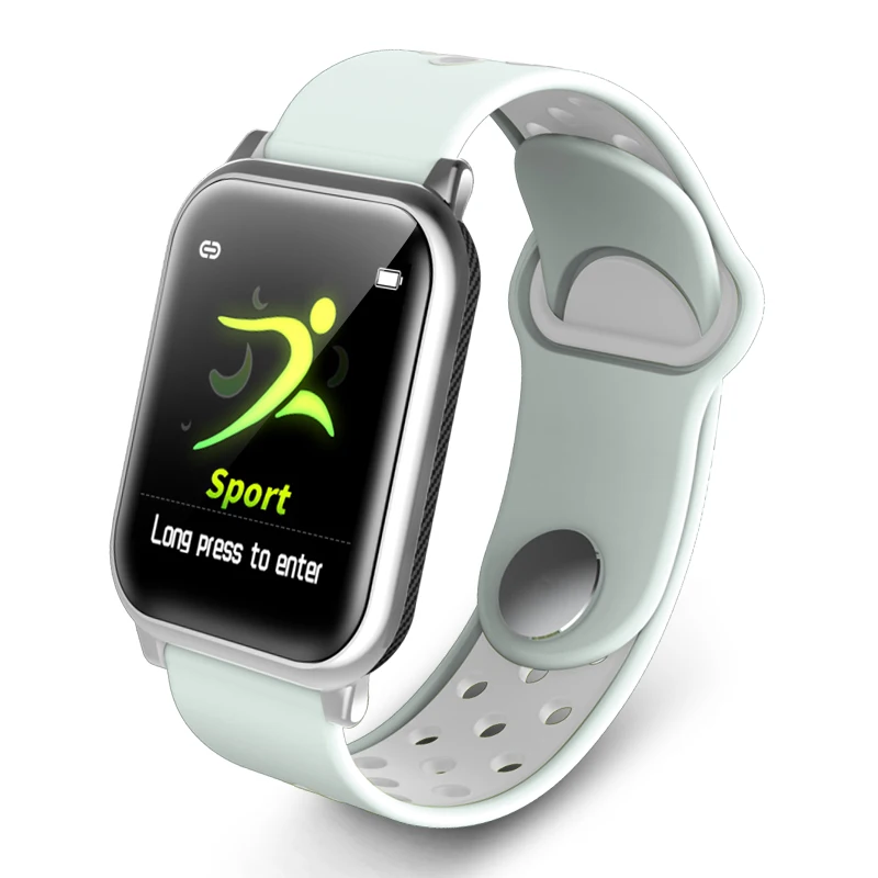 Wearpai KY11 Смарт-часы фитнес-трекер с монитором сердечного ритма IP67 водонепроницаемый шагомер для измерения физической активности спортивный браслет для мужчин - Цвет: Silver green
