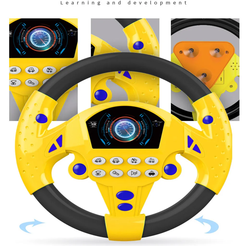 

Children'S Simulation Small Steering Wheel Copilots Simulated Steering Toy Wheel Early Education Puzzle Sound Toy Kids Gift