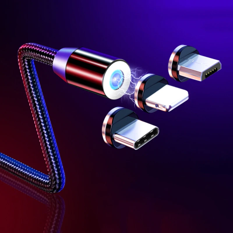 Магнитный usb-кабель для быстрой зарядки для Iphone TYPE-C, Micro USB, Android, IOS, линия передачи данных для Xiaomi Redmi, samsung, магнитный шнур