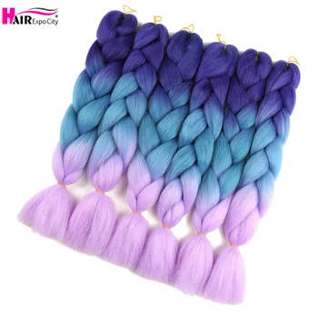 

24" 100g Jumbo Braids Hairstyle Synthetic Hair Ombre Braiding Hair Extensions For Women Kanekalon Hair Hair Expo City