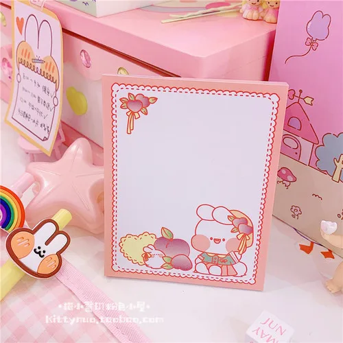 rabbit 60 листов/уп корейский милый кролик Memopads сообщение нелипкие Примечания Bookmarker школьные канцелярские товары Студенческая Канцелярия - Цвет: rabbit