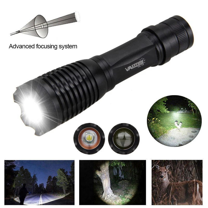 Бежевый 5000lm CREE XM-L Q5 T6 оружие светильник Масштабируемые белый/красный/зеленый тактическая охотничья вспышка светильник+ прицел крепление+ переключатель+ 18650+ Зарядное устройство - Цвет: Бежевый