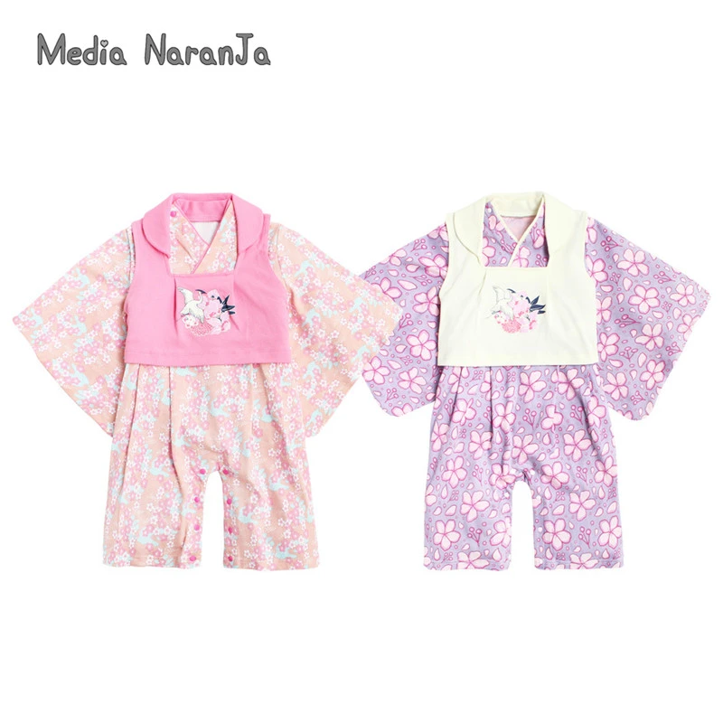 Baby girl New Style for Autumn Winter Japanese Jump Suit Kimono + Vest Set infant toddler halloween costume birthday party gift Baby Bodysuits expensive