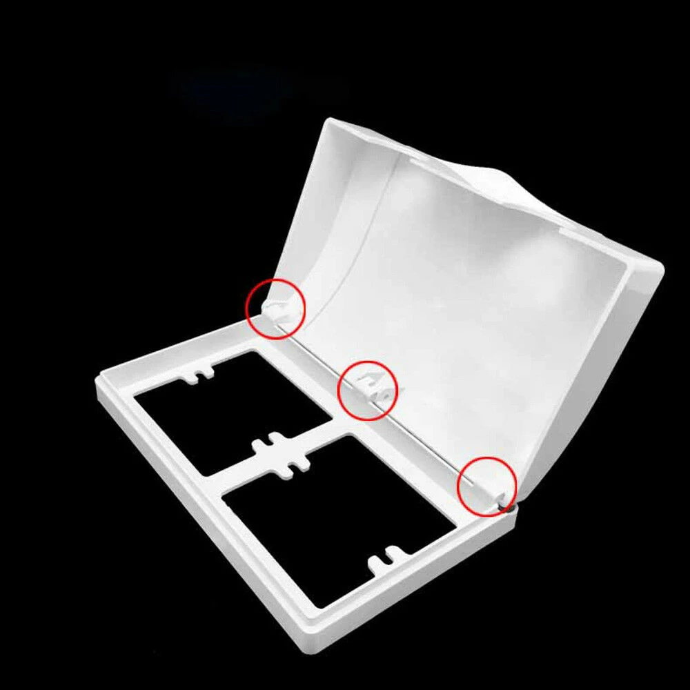 New White Double Socket Protector Electric Plug Cover Baby Child Safety Box UK Socket protection box connected waterproof box