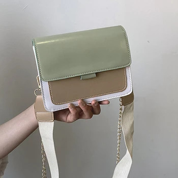 

2020 Summer Fashion Women PU Leather Solid Shoulder Handbags Flap Crossbody Bags Female Chains Versatile Cover Messenger Bag