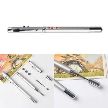 

Multifunction Ballpoint Pen+LED Flashlight Light Torch Lamp +4 In 1 Red Ray Laser Pointer for Work Teaching Training for Study