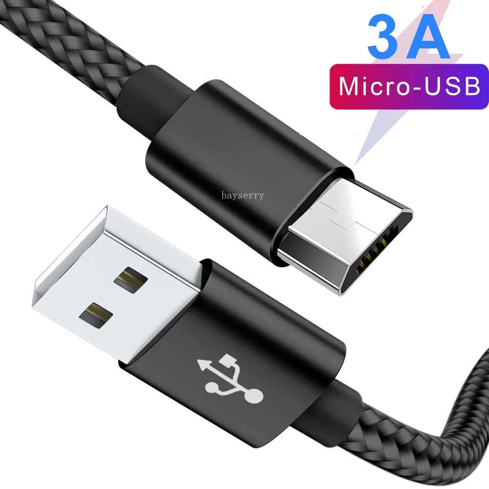 Micro USB кабель Bayserry 3A для быстрой зарядки передачи данных Samsung S7 Xiaomi Redmi Note 5 LG HTC Android