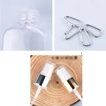 

5Pcs 50ml Reusable Portable Mini Alcohol Spray Bottle Hand Sanitizer Travel Small Holder Hook Keychain Carrier Bottles