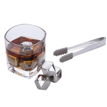

2/4/6pcs/set Pumpkin Heart Shaped Reusable Stainless Steel Ice Cube Metal Whiskey Stones for Drinks Bar Accessories