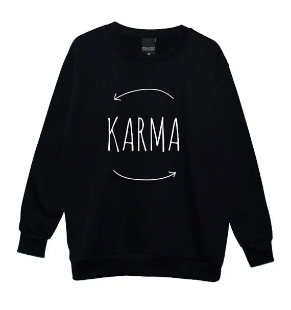 KARMA фанатский Свитшот Женская мода Tumblr Crewneck пуловер унисекс Harajuku толстовки оверсайз женская одежда повседневные топы Осень