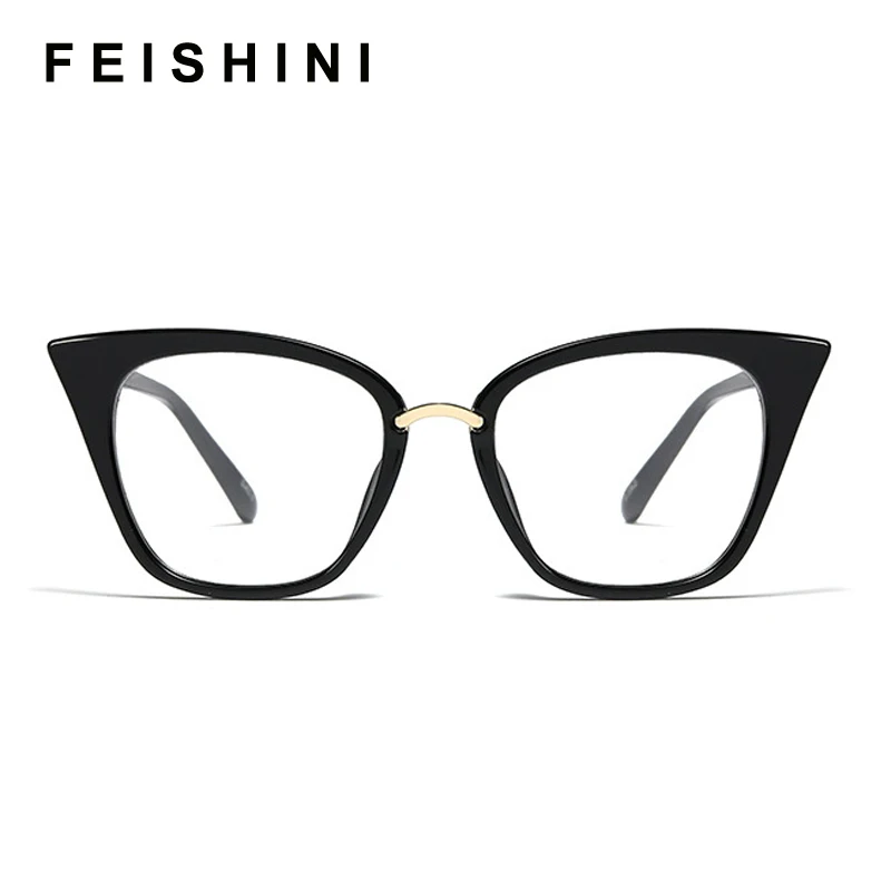 FEISHINI, белая оправа, кошачий глаз, солнцезащитные очки, женские, поляризационные, ретро стиль, уф400, модные, роскошные, антибликовые, для вождения, очки, прозрачные, для девушек