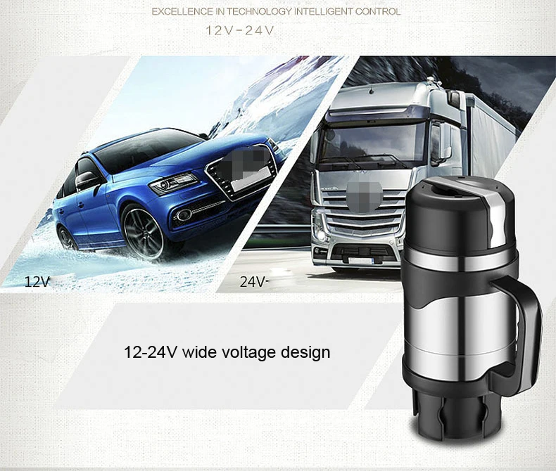 12/24V 1200 мл большой Ёмкость Нержавеющая сталь автомобиль грузовик Термальность кипения чашка для заварки электрическое отопление стакан