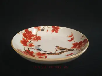 

YIZHU CULTUER ART Collect Ancient China Porcelain Painting Flower Bird Plate Bowl Decoration Gift