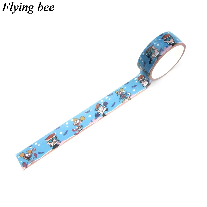 Flyingbee 4 шт./компл. мультфильм аниме лента Сейлор Мун клейкая лента Футурама Бумага лента Washi Декстера лаборатории ленты лента Набор DIY подарки X0645