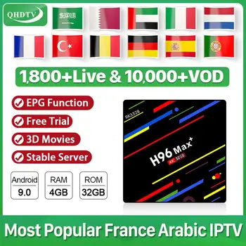

QHDTV IPTV Subscription IPTV French Arabic Netherlands Germany Android 9.0 IPTV Box BT 4.0 Dual-band WIFI IPTV France Algeria